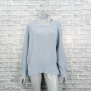 Rag & Bone Women's 100% Cashmere oversize sweater open knit in blue sz Small